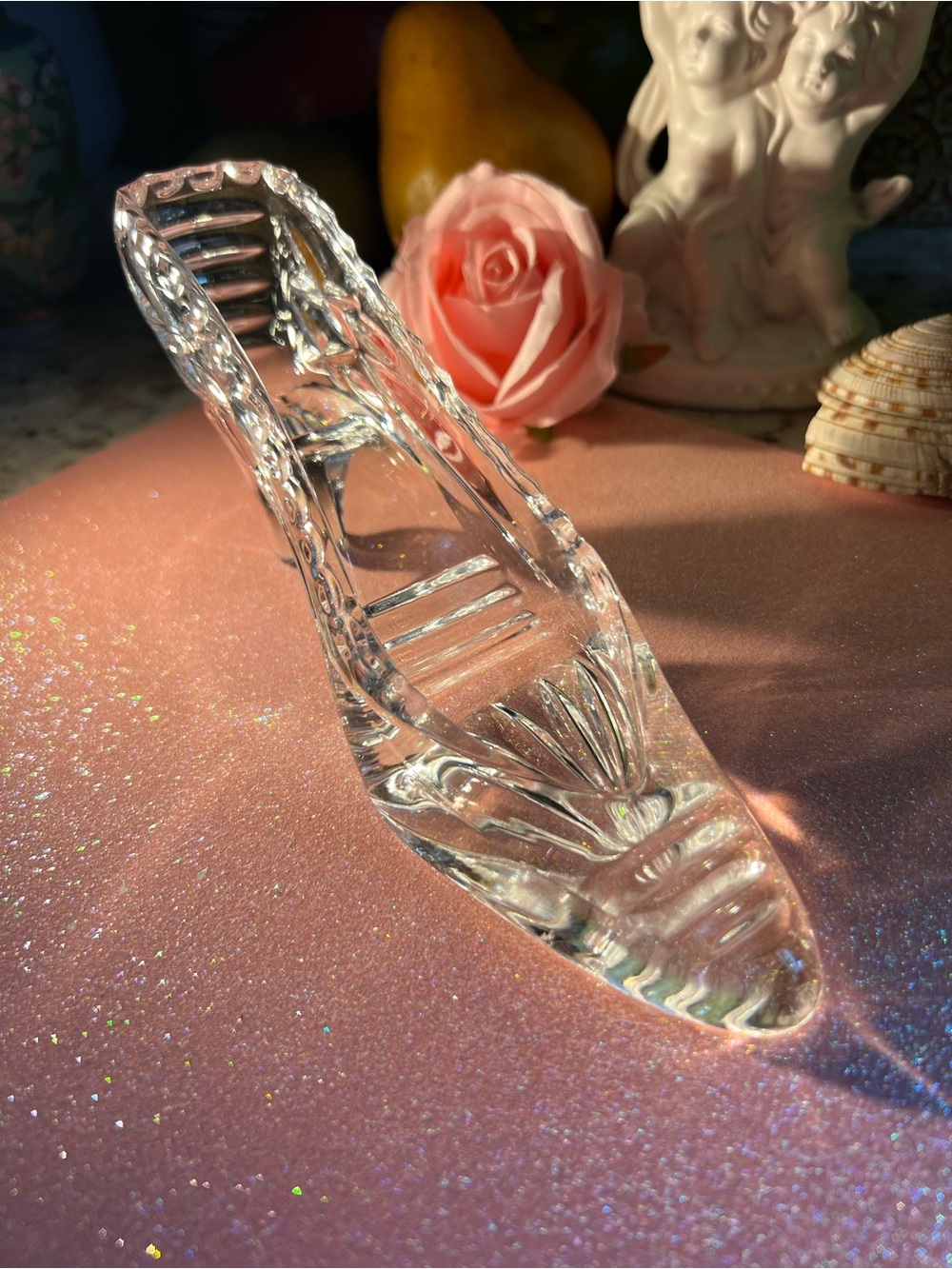 Vintage Clear Crystal Lost “Glass Slipper”! So precious..!